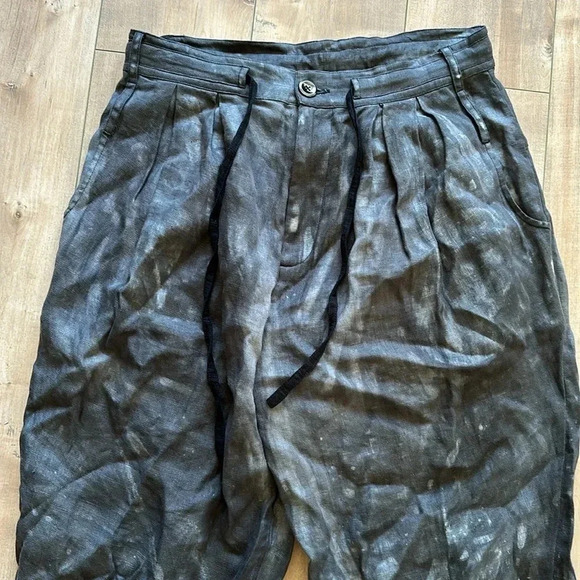 Mark Baigent Rong Pants Magnesium 100% Linen Unisex Sz S - Picture 6 of 13